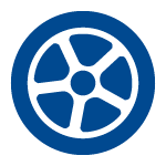 blue solid tire icon