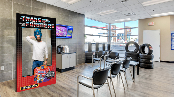 transformers standee in store image