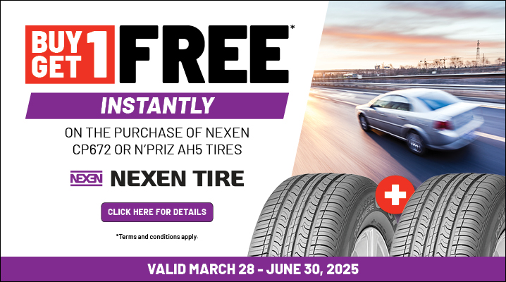 Nexen tires promo. Valid from 28th Mar till 30th June 2025