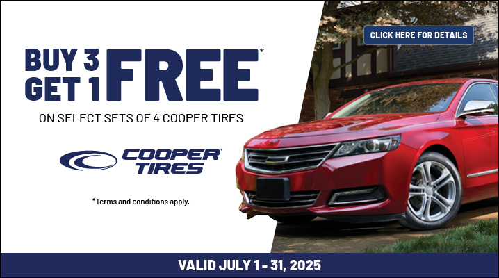 Cooper Tires Promo : Buy 3 Get 1 Free.