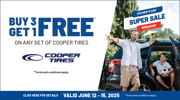 Cooper Tires Promotions: Buy 3 Get 1 Free